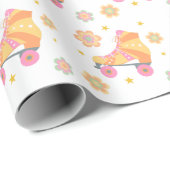レッツガール転がローラスケートで滑る誕生会 ラッピングペーパー (ロールコーナー)