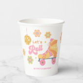 レッツガール転がローラスケートで滑る誕生会 紙コップ (正面)
