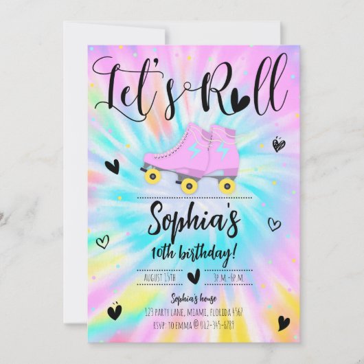 レッツガール転が絞り染め誕生会 招待状 (正面)