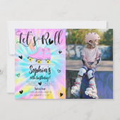 レッツガール転が絞り染め誕生日パーティーフォト 招待状 (正面)