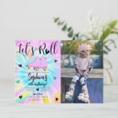 レッツガール転が絞り染め誕生日パーティーフォト 招待状 (スタンド正面)