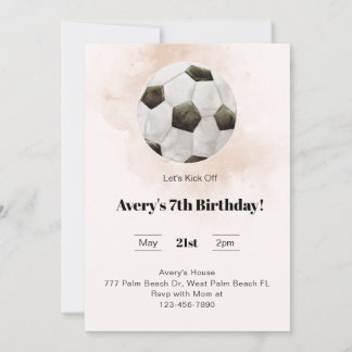 レッツキックオフサッカー誕生日招待状 招待状