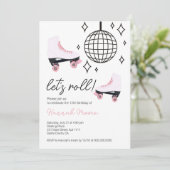 レッツキッズロー転がラSKATE女の子のバースデーパーティー 招待状 (スタンド正面)