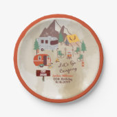 レッツキャンピングウッドシーキャ素朴ンプグラウンド誕生日 ペーパープレート (正面)