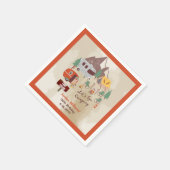 レッツキャンピングウッドシ素朴キャンプグラウンド誕生日 スタンダードカクテルナプキン (角)