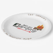 レッツキャンピングキャンピングパーソナライズされたプレート ペーパープレート (アングル)