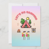 レッツキャンピングパーソナライズされた子供の誕生日 招待状 (正面)