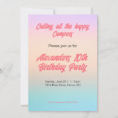 レッツキャンピングパーソナライズされた子供の誕生日 招待状 (裏面)