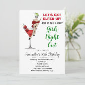 レッツクリスマス女の子の夜アウト誕生日 招待状 (スタンド正面)