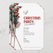 レッツクリスマス招待されパーティの招待状 招待状 (正面/裏面)