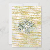 レッツグリーンリーパーティー金ゴールドグリッター誕生日 招待状 (裏面)