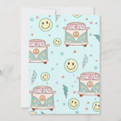 レッツグルーヴィーレトロボホデイジーレインボー誕生日 招待状 (裏面)