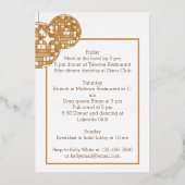 レッツグルーヴバチェロレッテの旅程の最後のディスコ 箔招待状 (裏面)