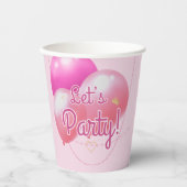 レッツグレームピンク誕生日 紙コップ (正面)