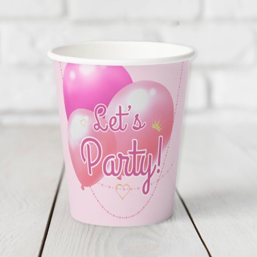 レッツグレームピンク誕生日 紙コップ