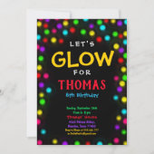 レッツグローネオンパーティー誕生日招待状 招待状 (正面)