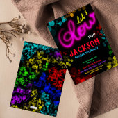 レッツグローネオンパーティー誕生日招待状 招待状