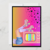 レッツグローネオン熱狂するスケートで滑る誕生日招待状 招待状 (裏面)