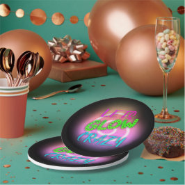 レッツグローネオン熱狂するスケートで滑る誕生日 ペーパープレート