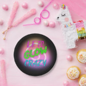 レッツグローネオン熱狂するスケートで滑る誕生日 ペーパープレート (パーティー)