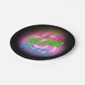 レッツグローネオン熱狂するスケートで滑る誕生日 ペーパープレート (アングル)