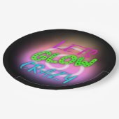 レッツグローネオン熱狂するスケートで滑る誕生日 ペーパープレート (アングル)