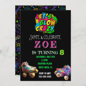 レッツグロー熱狂するネオン誕生日招待状 招待状 (正面/裏面)