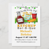 レッツケチャップBBQおもしろい誕生日 招待状 (正面)
