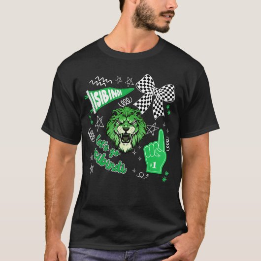 レッツゴーイシビンディ レトロ応援 スクール スピリット リトロ Tシャツ (正面)