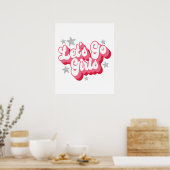 レッツゴーガールズおもしろいバチェロレッテ結婚ブライダル ポスター (キッチン)