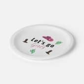 レッツゴーガールズオースティンテキサス州女性のカーボーイバチェロレッテ ペーパープレート (アングル)