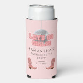 レッツゴーガールズディスコカウガールバチェロレッテパーティ スリム缶クーラー (Seltzer正面)