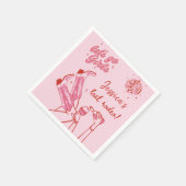 レッツゴーガールズディスコピンク女性のカーボーイバチェロレッテ スタンダードカクテルナプキン (角)