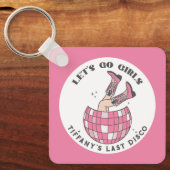 レッツゴーガールズディスコ女性のカーボーイバチェロレッテ キーホルダー (正面)
