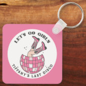 レッツゴーガールズディスコ女性のカーボーイバチェロレッテ キーホルダー (裏面)