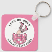 レッツゴーガールズディスコ女性のカーボーイバチェロレッテ キーホルダー (裏面)
