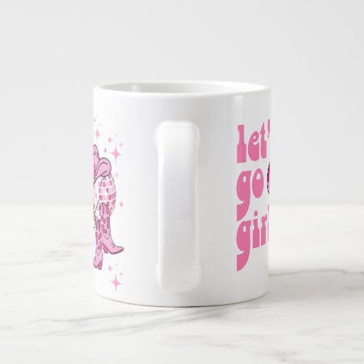 レッツゴーガールズディスコ女性のカーボーイバチェロレッテ ジャンボコーヒーマグカップ (裏面)