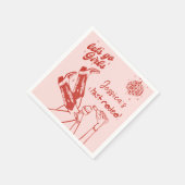 レッツゴーガールズディスコ女性のカーボーイバチェロレッテ スタンダードカクテルナプキン (角)