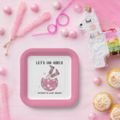 レッツゴーガールズディスコ女性のカーボーイバチェロレッテ ペーパープレート (パーティー)