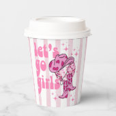 レッツゴーガールズディスコ女性のカーボーイバチェロレッテ 紙コップ (正面)