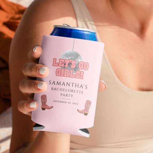 レッツゴーガールズディスコ女性のカーボーイバチェロレッテ 缶クーラー