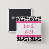 レッツゴーガールズディスコ女性のカーボーイバチェロレッテ 缶バッジ (正面&裏面)