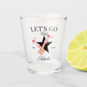 レッツゴーガールズパーソナライズされた女性のカーボーイバチェロレッテ ショットグラス (正面)
