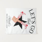 レッツゴーガールズパーソナライズされた女性のカーボーイバチェロレッテ タペストリー (正面(横))