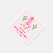 レッツゴーガールズピンク女性のカーボーイバチェロレッテ スタンダードカクテルナプキン (角)