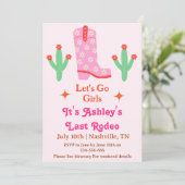 レッツゴーガールズピンク女性のカーボーイバチェロレッテ 招待状 (スタンド正面)