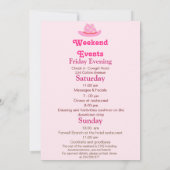 レッツゴーガールズピンク女性のカーボーイバチェロレッテ 招待状 (裏面)