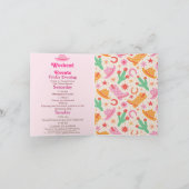 レッツゴーガールズピンク女性のカーボーイバチェロレッテ 招待状 (内部)