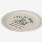 レッツゴーガールズ女性のカーボーイウェスタンバースデーパーティー ペーパープレート (アングル)