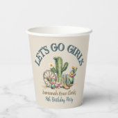 レッツゴーガールズ女性のカーボーイウェスタンバースデーパーティー 紙コップ (裏面)
